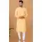 Golden Cotton Crochet Work Casual Wear Men Kurta Pajama - 12082205026