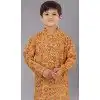 Yellow Cotton Digital Printed Kids Wear Boys Kurta Pajama - 12085205063