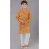 Yellow Cotton Digital Printed Kids Wear Boys Kurta Pajama - 12085205063