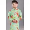 Lime Green Cotton Digital Printed Kids Wear Boys Kurta Pajama - 12085205065