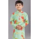 Lime Green Cotton Digital Printed Kids Wear Boys Kurta Pajama - 12085205065