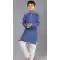 Royal Blue Cotton Digital Printed Kids Wear Boys Kurta Pajama - 12085205067