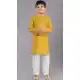 Beautiful Yellow Cotton Digital Printed Kids Wear Boys Kurta Pajama - 12085205068