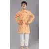 Cotton Digital Printed Kids Wear Boys Kurta Pajama In Yellow - 12085205069