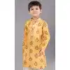 Yellow Cotton Digital Printed Function Wear Premium Kid's Boys Kurta Pajama - 12085205076