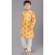 Yellow Cotton Digital Printed Function Wear Premium Kid's Boys Kurta Pajama - 12085205076
