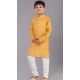 Yellow Cotton Digital Printed Designer Kids Wear Boys Kurta Pajama - 12085205077