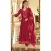 Vichitra Silk Embroidered Party Wear Plus Size Anarkali Suit In Rani Pink - 12093205200
