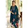 Vichitra Silk Embroidered Party Wear Plus Size Anarkali Suit In Teal Blue - 12093205202