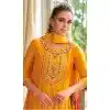 Vichitra Silk Embroidered Party Wear Plus Size Anarkali Suit In Yellow - 12093205203