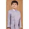 Light Purple Jacquard Silk Weaving Work Wedding Wear Kid Boys Kurta With Dhoti - 12083205041