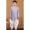 Light Purple Jacquard Silk Weaving Work Wedding Wear Kid Boys Kurta With Dhoti - 12083205041
