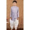 Light Purple Jacquard Silk Weaving Work Wedding Wear Kid Boys Kurta With Dhoti - 12083205041