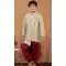 Lime Green Jacquard Silk Weaving Work Wedding Wear Kid Boys Kurta With Dhoti - 12083205044