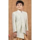 Sky Blue Jacquard Silk Weaving Work Designer Wedding Wear Kid Boys Kurta With Dhoti - 12083205053