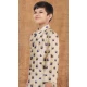 Cream Weaving Work Jacquard Silk Wedding Wear Kid Boys Kurta With Dhoti - 12083205054