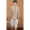 Cream Weaving Work Jacquard Silk Wedding Wear Kid Boys Kurta With Dhoti - 12083205054