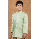 Jacquard Silk Weaving Work Wedding Wear Kid Boys Kurta With Dhoti Lime Green - 12083205055