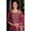Purple Banarasi Silk Jacquard Work Party Wear Plus Size Salwar Kameez - 12094205204