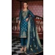 Teal Blue Banarasi Silk Jacquard Work Party Wear Salwar Kameez - 12094205207