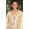 White Banarasi Silk Jacquard Work Party Wear Plus Size Salwar Kameez - 12094205208