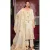 White Banarasi Silk Jacquard Work Party Wear Plus Size Salwar Kameez - 12094205208