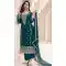 Silk Chiffon Embroidered Evening Wear Salwar Kameez In Teal Blue - 12098205231