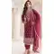 Silk Chiffon Embroidered Evening Wear Salwar Kameez In Maroon - 12098205232