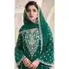 Silk Chiffon Embroidered Evening Wear Plus Size Salwar Kameez In Green - 12098205233