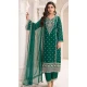 Silk Chiffon Embroidered Evening Wear Salwar Kameez In Green - 12098205233