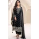 Silk Chiffon Embroidered Evening Wear Salwar Kameez In Black - 12098205235