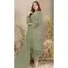 Georgette Embroidered Pakistani Style Plus Size Salwar Kameez In Green - 12054204830
