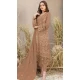 Georgette Embroidered Pakistani Style Salwar Kameez In Coffee - 12054204831