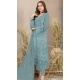 Georgette Embroidered Pakistani Style Salwar Kameez In Sky Blue - 12054204832
