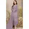 Georgette Embroidered Pakistani Style Plus Size Salwar Kameez In Lavender - 12054204833