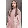 Peach Georgette Embroidered Designer Pakistani Plus Size Salwar Kameez - 12055204837