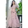 Fendi Silk Sequins Work Wedding Wear Plus Size Lehenga Choli In Pink - 12100205242