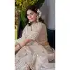 Fendi Silk Sequins Work Wedding Wear Plus Size Lehenga Choli In Off White - 12100205243