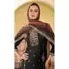 Black Viscose Jacquard Work Party Wear Plus Size Salwar Suit - 12118205479