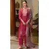 Cherry Red Viscose Jacquard Work Party Wear Plus Size Salwar Suit - 12118205481