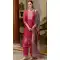 Cherry Red Viscose Jacquard Work Party Wear Salwar Suit - 12118205481