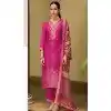 Rai Pink Viscose Jacquard Work Party Wear Plus Size Salwar Suit - 12118205483