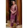 Purple Viscose Jacquard Work Party Wear Plus Size Salwar Suit - 12118205484