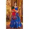 Blue Viscose Cotton Embroidery Work Plus Size Navratri Chaniya Choli -159099188