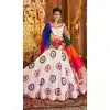 White Viscose Cotton Embroidery Work Plus Size Navratri Chaniya Choli -159099189