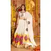 Off White Viscose Cotton Designer Embroidery Work Plus Size Navratri Chaniya Choli