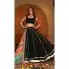 Women Embroidery Black Navratri Chaniya Choli Printed Plus Size
