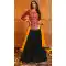 Women Crepe Navratri Chaniya Choli Black Embroidery - 159719576