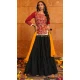 Women Crepe Navratri Chaniya Choli Black Embroidery - 159719576
