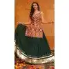 Women Cotton Embroidery Navratri Chaniya Choli Green Plus Size
